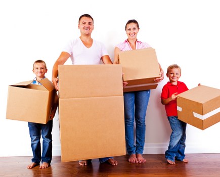 Office removals planning in Stamfordhill with packed boxes and labelled desks