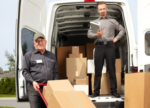 Secure document storage boxes organized in Stamfordhill facility