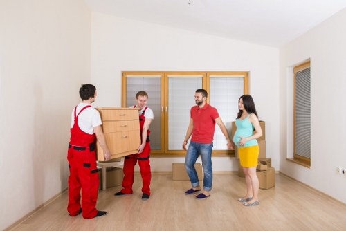 Boxes and furniture stored neatly as part of Stamford Hill storage management