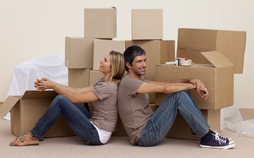 Packing materials and organised moving boxes prepared in Stamfordhill