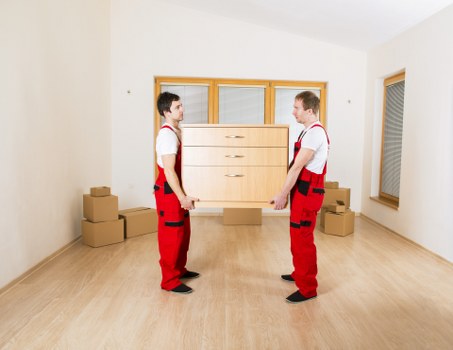 Relocation team organising desks and workstations for a Stamfordhill office move
